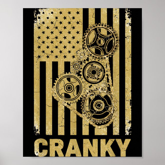 Affiche Cranky Car Engine Crankshaft Lover Mechanics Fathe (Devant)
