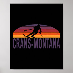 Affiche Crans-montana Swiss Alpes Suisse Ski Snowboard