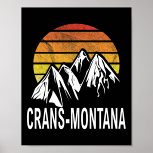Affiche Crans-montana Swiss Alps Suisse Station de ski Sn