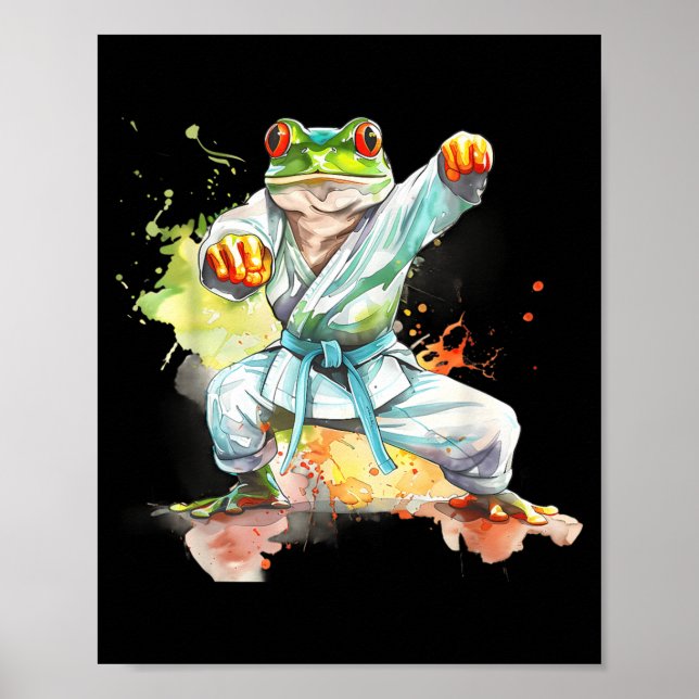Affiche Crapaud de karaté Jiu-Jitsu Judo Mma Taekwondo Gre (Devant)