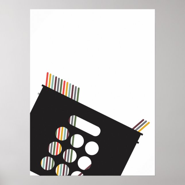 Affiche Crate record de Vinyl Junkie moderne (Devant)