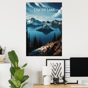 Affiche Crater Lakes Majestic Island Vue