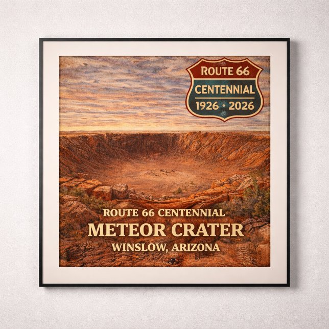 Affiche Cratère de météorite Arizona Route 66 (Créateur téléchargé)