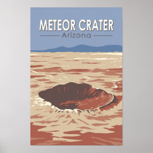 Affiche Cratère de météorite Arizona Voyage Art Vintage