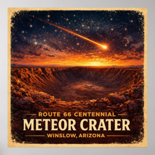 Affiche Cratère de météorite Winslow Arizona Centenaire