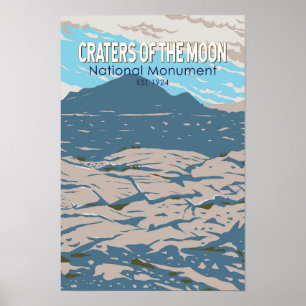 Affiche Craters of the Moon monument national Idaho Rétro