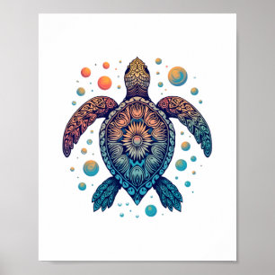 Affiche Cravate Hawaiian Sea Turtle-Dye Hawaii Vacances Pl
