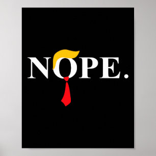 Affiche Cravate rouge Trump Wig Drôle Anti Trump Cadeau