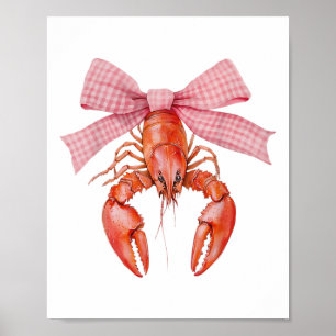 Affiche Crawfish Coquette Crawfish Bow Crawfish Boil Lobst