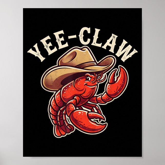 Affiche Crawfish Cowboy Yee Claw Crayfish Lobster Men Boys (Devant)