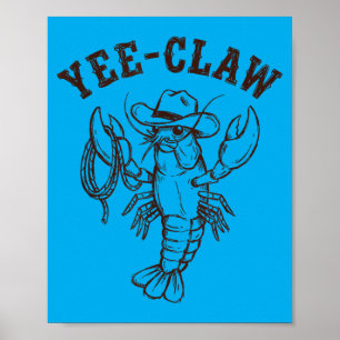 Affiche Crawfish de cow-boy occidental Yee-Claw Été Fruits