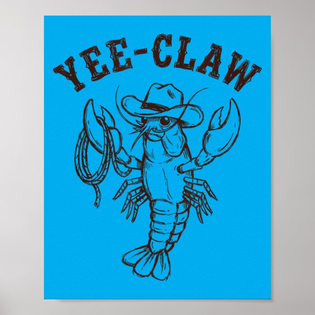 Affiche Crawfish de cow-boy occidental Yee-Claw Été Fruits (Devant)