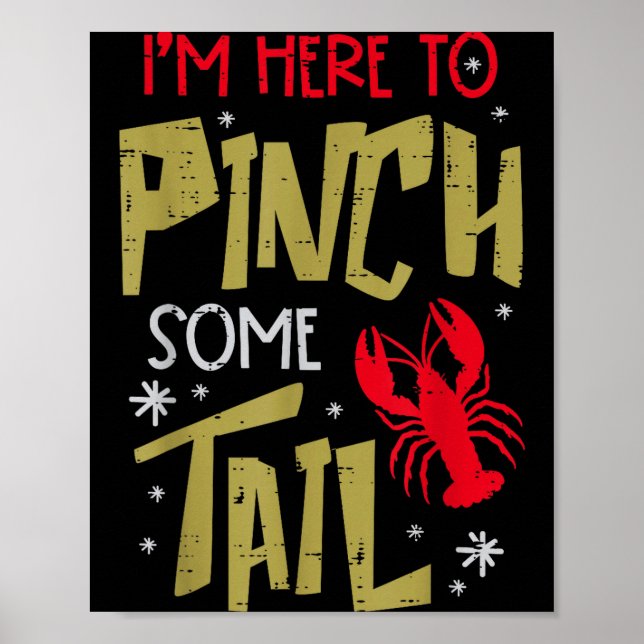 Affiche Crawfish Here To Nch Tail Lobster Crayfish Men Wom (Devant)