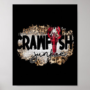 Affiche Crawfish Junkie Leopard Cajun Lobster Pour Hommes