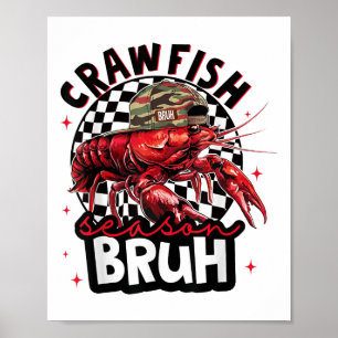 Affiche Crawfish Season Bruh Funny Crawfish Casquette Garç