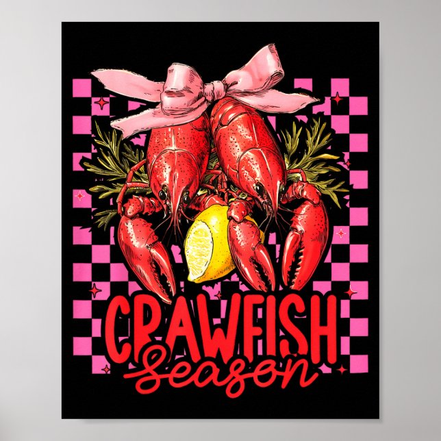 Affiche Crawfish Season Crawfish Boil Lobster Cajun Men Wo (Devant)