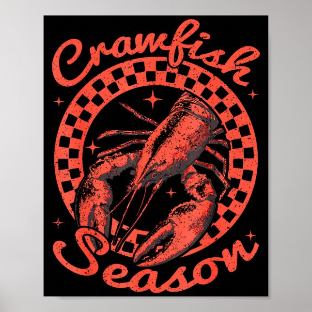 Affiche Crawfish Season Crawfish Boil Lobster Cajun Men Wo (Devant)