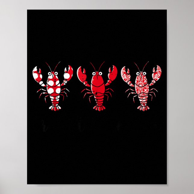 Affiche Crawfish Season Crayfish Patterns Cajun Boil Men W (Devant)