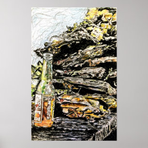 Affiche Crayon coloré "Hall Family Corn Roast"