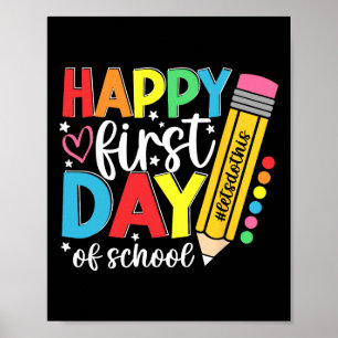 Affiche Crayon de jour de rentrée scolaire heureux enseign