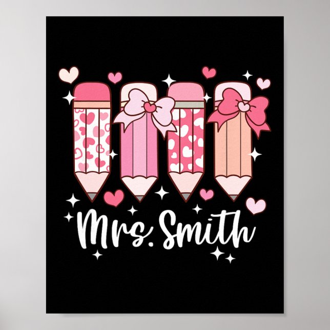 Affiche Crayon de la Saint-Valentin pour Mme Smith enseign (Devant)