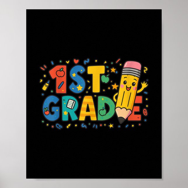 Affiche Crayon de première année Retour à l'école 1ère ann (Devant)