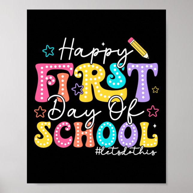 Affiche Crayon de professeur pour enfants jour de rentrée  (Devant)