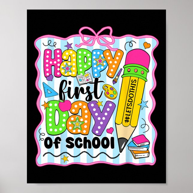 Affiche Crayon de professeur pour le premier jour d'école  (Devant)