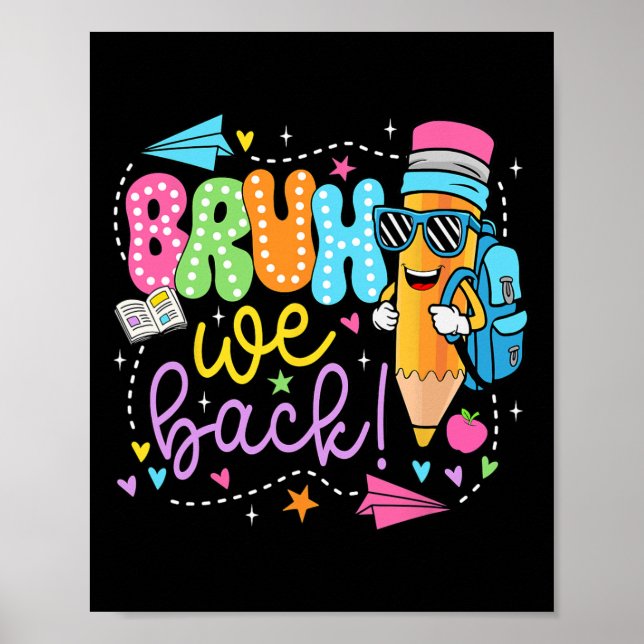 Affiche Crayon Drôle Bruh Nous Ck Enseignants Ck À L'école (Devant)