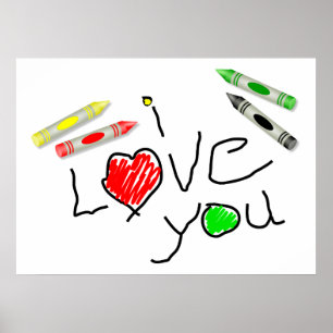Affiche Crayon Love