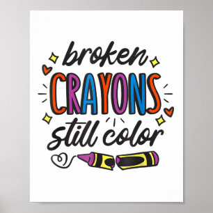 Affiche Crayons Cassés Colorent Encore Prévention du Suici