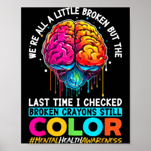 Affiche Crayons Cassés Colorent la Sensibilisation à la Sa