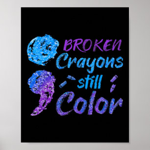Affiche Crayons cassés Couleur encore Mois de sensibilisat