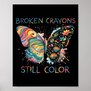 Affiche Crayons cassés Couleur encore Rainbow Butterfly Mo