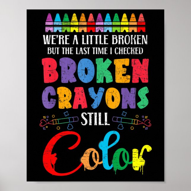 Affiche Crayons cassés Couleur encore Sensibilisation à la (Devant)