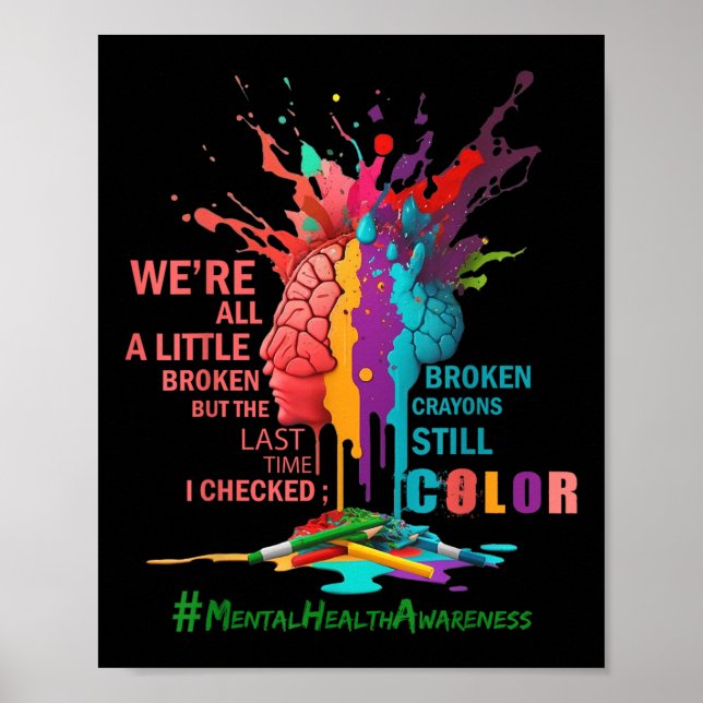 Affiche Crayons cassés Couleur encore Sensibilisation à la (Devant)