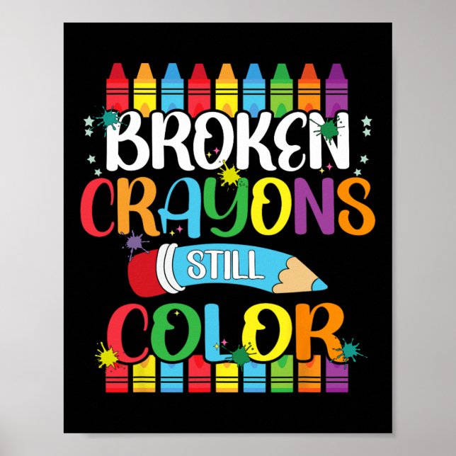 Affiche Crayons cassés Couleur encore Sensibilisation à la (Devant)