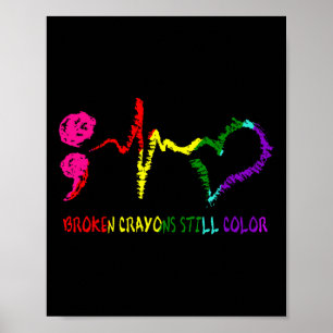 Affiche Crayons cassés Couleur encore Sensibilisation à la