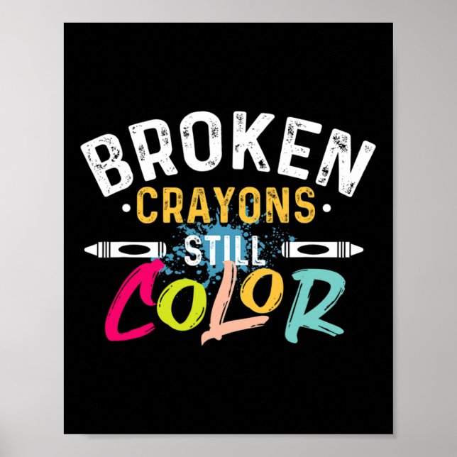 Affiche Crayons cassés Couleur fixe - Sensibilisation en s (Devant)
