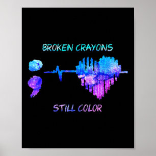 Affiche Crayons Cassés Est Encore Couleur Battement De Coe