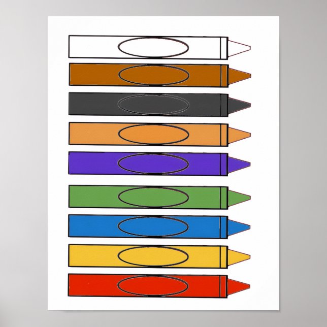 Affiche Crayons de couleur (Devant)