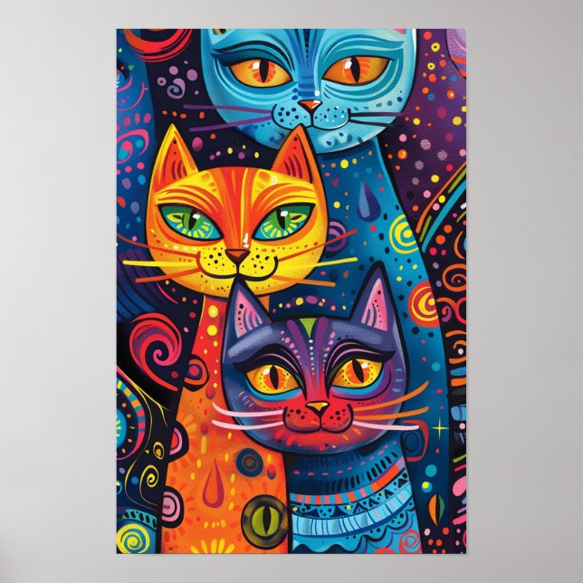 Affiche Crazy Cute Cats : Banderole de dessin de Doodon lu (Devant)