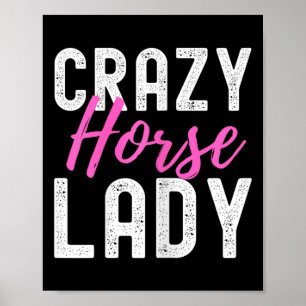 Affiche Crazy Horse Lady Horse Lover Tee Pour Femmes Horse