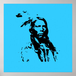 Affiche Crazy Horse Native American Leader 3 ft Canvas Pri