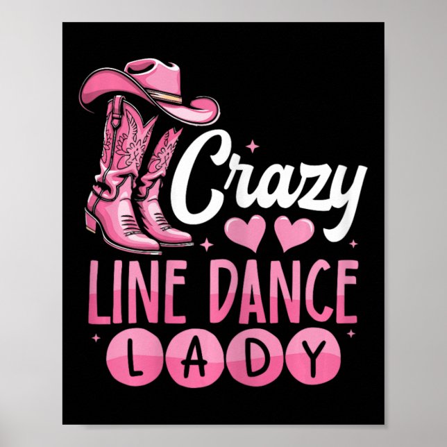 Affiche Crazy Line Dance Lady Line Dancing (Devant)