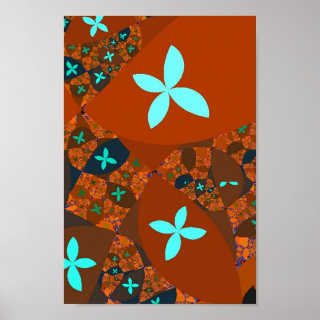 Affiche Crazy Quilt Fractal Abstrait (Devant)
