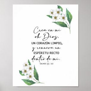 Affiche Crea en mi oh Dios, salmos 51 Póster