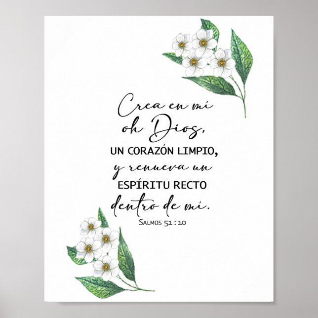 Affiche Crea en mi oh Dios, salmos 51 Póster (Devant)