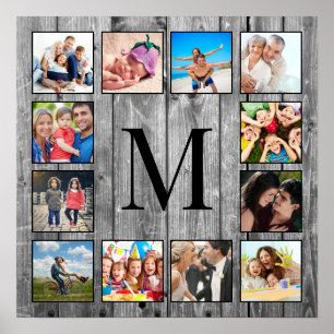 Affiche Create Your Custom Photo Collage Rustic Farmhouse