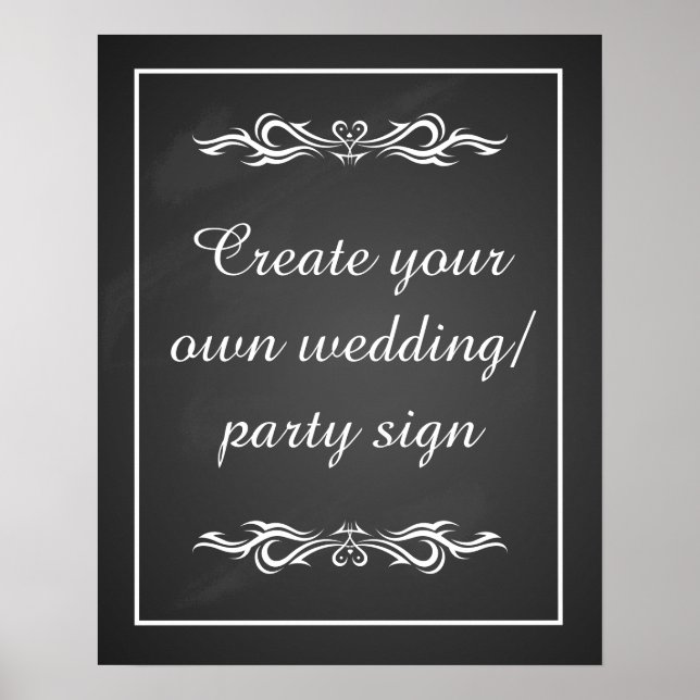Affiche Create your own chalkboard party sign with border (Devant)